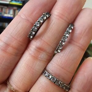 Oxidized Sterling Silver Natural Morganite Hoops and Ring Jewelry Set- Size 7